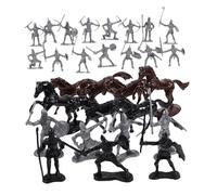 JUMPLAWN 52Pcs Medieval Knight Horse Miniature Figures Set Table People Models for Role Playing Dollhouses and Garden Layouts Detailed Soldier Horse Figurines