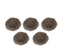 JUMPLAWN 5pcs 15cm Vine Rattan Bird Nest Ornament Set Artificial Bird Nest Decor Home Easter for Garden and Indoor Display