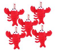 JUMPLAWN 5pcs Cute Lobster Plush Keychains for Women Aesthetic Crab Doll Keychains Soft Stuffed Animal Accessories for Bags for Seafood Boil Party Supplies Fluffy Charm