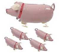 JUMPLAWN 5Pcs Inflatable Pig Balloon Fun Party Props for Stress Relief Game Use for Birthdays Outdoor Activities Safe Comfortable Grip