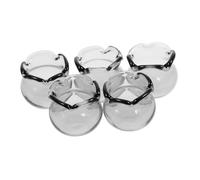 JUMPLAWN 5pcs Mini Glass Fish Bowl Tiny Fish Bowl Ornament for DIY Micro Landscape Dollhouse Decor Compact Design for Office Bedroom Versatile