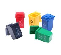 JUMPLAWN 5Pcs Miniature Trash Bin Waste Containers for Table Decor Creative Dollhouse Accessories Street Litter Bin Models for Micro Landscape