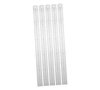 JUMPLAWN 5pcs Stainless Steel Straight Edge Ruler Metric Imperial Scale Metal Rulers for Students Technical Drawing Geometry Lessons and Office Use