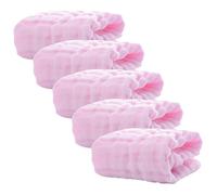 JUMPLAWN 6-Layer Pure Cotton Muslin Washcloths for Babies, Infant Burp Cloths Bubble Weave Texture, Soft Pink Baby Face and Drool Towels, Newborn Essentials 5pcs
