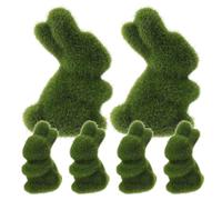 JUMPLAWN 6 Pcs Simulated Rabbit Decor Green Foam Cartoon Figure