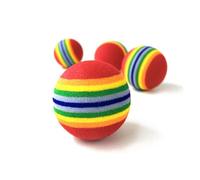 JUMPLAWN 6pcs 3.5cm Eva Rainbow Dog Ball Toy for Fetch and Play