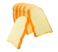 JUMPLAWN 6pcs Artificial Toast Bread Set - Realistic Faux Bread Slices for Dollhouse Play, Kitchen Pretend Food Decoration, Party Display and Photography Props
