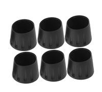 JUMPLAWN 6pcs Black Rubber Speaker Stand Foot Cap for 35MM Stand Tubes, Vibration Damping Pads Protect Flooring, for Audio Setups and Studio Work