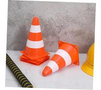 JUMPLAWN 6pcs Bright Orange Traffic Cones PE for Safety Training and Road Work High Visibility Warning Markers for Soccer Parking Field Management