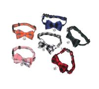 JUMPLAWN 6pcs Cat Collars with Bells Cute Bow Tie Design for Kittens and Pets Safe Breakaway Buckle for Parties and Everyday Use