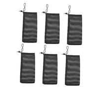JUMPLAWN 6Pcs Durable Aquarium Filter Mesh Bags Pouches for Fish Tank Accessories Quick Dry Easy with Bio Balls and Media Filters Black