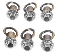 JUMPLAWN 6pcs Heavy Duty M10 Ceiling Eye Bolt Hooks with Full Thread Nut, Antique Bronze Hanging Lamp Loops for Light Fixtures, DIY Ceiling Hanging Hardware Accessories