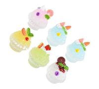 JUMPLAWN 6pcs Miniature Ice Cream Cup Decoration Realistic Resin Fake Food Boys and Girls Pretend Play Kitchen Accessories Great for Dollhouses and Home Decor