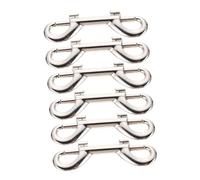 JUMPLAWN 6Pcs Pet Leash Hook Clips Durable Zinc Alloy Buckles for DIY Crafts Key Chains Heavy Duty Snap Hooks for Dog Collars Leashes Handbag Accessories Silver