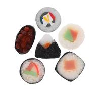 JUMPLAWN 6Pcs Realistic Sushi Models Miniature Fake Food for Photography Kitchen Display and Dollhouse Decor Sushi Props for Educational Use and Japanese Culture
