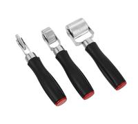 JUMPLAWN 6pcs Tire Repair Patch Tool Kit with 6mm, 20mm, and 40mm Rolling Wheels for Car and Small Car Tires, Featuring No Slippage and Press Patches Tightly, Fits in Glove Compartments