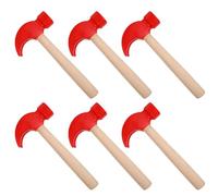 JUMPLAWN 6pcs Wooden Hammer Montessori Early Learning Construction Playset Natural Material Pounding Mallets for Pretend Play Crafts Party Games