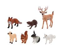 JUMPLAWN 7Pcs Realistic Wild Animal Models Plastic Wildlife Figurines for Imagination Development Educational Teaching Tool for Photography Props and Playtime