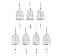 JUMPLAWN 7pcs Stainless Steel Carp Bait Basket Feeder Cage for Rig Fishing | Slow Even Release, Reinforced Welded Seams, Rounded Edges, Silver Metal Build for Lake Use