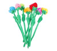 JUMPLAWN 8Pcs Bendable Stem Artificial Rose Flower Bouquet Soft Plush Fake Flower Arrangement for Home Decor Wedding Party and Craft Projects Realistic and Lightweight Design