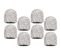 JUMPLAWN 8pcs Bling Valve Stem Caps with Sparkly Rhinestones Easy Installation and Dustproof Tire Valve Covers for Cars and Suvs Elegant White Air Caps Girly Car Exterior Accessories