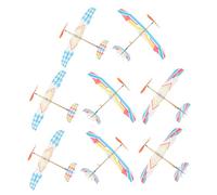 JUMPLAWN 8pcs Rubber Band Powered Airplane Models Educational Small Glider Planes for Outdoor Play Physics Teaching Aircraft for Students