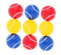 JUMPLAWN 9pcs Elastic PU Tennis Balls for Bounce Balls for Indoor Outdoor Sports Activities Safe Elastic Fun for Boys