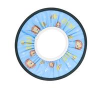 JUMPLAWN Adjustable Baby Shower Hat Waterproof Ear Protective Bathing Cap Blue Cartoon Design Baby Hair Wash Shield for Infant Bath Time