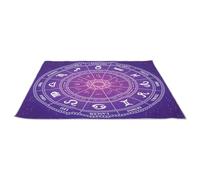 JUMPLAWN Astrology Tarot Tablecloth Lightweight Soft Polyester Divination Cards Mat for Witchcraft Zodiac Readings Washable Altar Cloth with Intricate Mystical Design