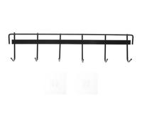 JUMPLAWN Black Iron Kitchen Organizer with Six Hooks for Bedroom Bathroom