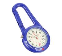 JUMPLAWN Blue 1 Clip-on Watch Glow in The Dark Dial Stainless Steel Large Arabic Numerals Display Easy to Read Sports Camping Belt Loop Backpack Fob Watch