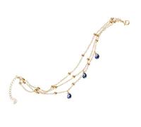JUMPLAWN Bohemia Chic Evil Eye Pendant Anklet Chain for Women Gold Alloy | Mini Dangle Design, Alloy Build, Lightweight Touch, Party Wear, Golden Finish