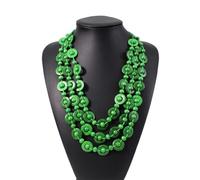 JUMPLAWN Bohemia Coconut Shell Pendant Green Weaving Necklace for Women | Fine Workmanship, Outfit Versatile, Beach Wear, Boho Style, Eye-catching Gift Choice for Her Color Color