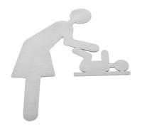 JUMPLAWN Changing Station Sign Stainless Steel Brushed Public Restroom Diaper Changing Indicator for Hotels Restaurants Offices Museums and Private Events