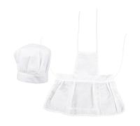 JUMPLAWN Chef Costume Large with Apron and Chef Hat for Role Playing Cooking and Baking Fun Kitchen Accessories for Housework and Culinary Learning