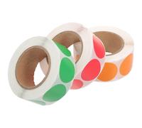 JUMPLAWN Circle Colored dot Stickers 3 Rolls 1500pcs Adhesive Coding Labels red Orange Green for School and Office Organization 1.2 inch Round dot Stickers