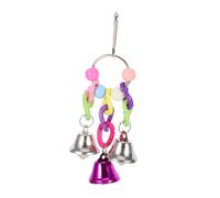 JUMPLAWN Colorful Hanging Parrot Toy Bells Bird Cage Accessory for Cockatiels Parakeets and Lovebirds Stimulating Chew Toy Promoting Physical Activity and Cognitive Development