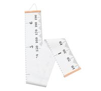 JUMPLAWN Compact Removable Canvas and Wood Growth Chart Hanging Wall Chart for Home Decoration and Nursery Measurement in White Colour