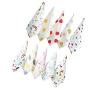 JUMPLAWN Cotton Baby Face Towel and Handkerchief for Newborns, 6-Layer Muslin Fabric, Soft Infant Nursing Towels, 30x30cm, 10pcs Mixed Colors for Baby Care