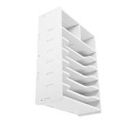 JUMPLAWN Desktop Money Holder Ticket Storage Case with 8 Grids Multi-grid Design for Easy Sorting and Organizing Bills White Wood Plastic Composite Box for Daily Use