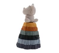 JUMPLAWN Dinosaur Stacking Rings Toy for Toddlers Soft Rubber Montessori Educational Blocks Sensory Learning Toy for Early Development