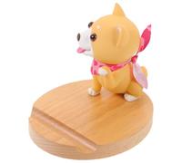 JUMPLAWN Dog Cell Phone Holder Wooden PC Stand for Desktop Smartphones | Tablet Computer Support, Cartoon Style, Anti-slip Base, Scratch Protection, for Friends