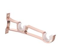 JUMPLAWN Double Pole Curtain Rod Bracket Heavy Duty Support for Drapery Easy to Install Stylish Design for Various Home Decor Needs Rose Gold Finish