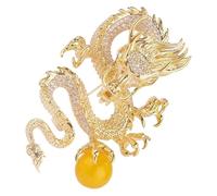 JUMPLAWN Dragon Pin Chinese Brooch for Women and Men Lapel Pin for Suit and Shawl Special Occasion Accessory