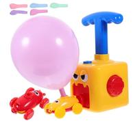 JUMPLAWN Early Learning Inertia Balloon Car for Saving Auto Yellow Fun Press Control Car for Boys for Hand Eye Coordination Development