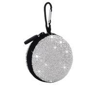 JUMPLAWN Earphone Case Rhinestone Small Storage Container EVA Protective Headphone Pouch with Carabiner for Data Cables and Coins on the Go