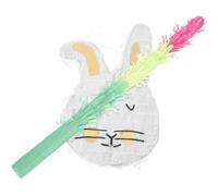 JUMPLAWN Easter Rabbit Piñata Set with Aluminum Foil, Party Accessory for ’ Birthday and Holiday Games, Includes Rabbit Shape and Stick, Easter Ornament for Festive Celebrations