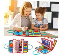 JUMPLAWN Educational Busy Board Montessori Activity Sensory Board for Developing Fine Motor Skills Independent Learning for Ages