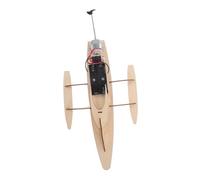 JUMPLAWN Electric-Powered Wooden Trihull Yacht Puzzle Model Kit for Adults DIY Unfinished Wood Ship Building Beginner-Friendly Sailing Boat Craft for Family Stem Hobbies