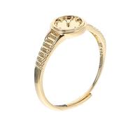 JUMPLAWN Golden Mini Clock Ring for Women, Open Copper Vintage Jewelry | Adjustable Band Design, Sleek Minimalist Style, Casual Outings and Busy Lifestyles, Unique